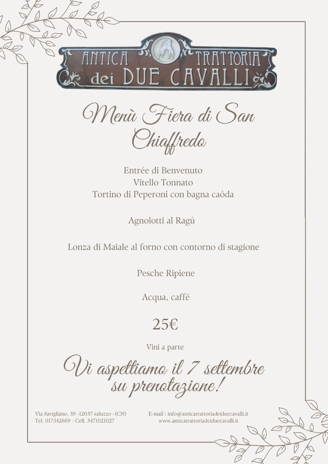Menu fiera